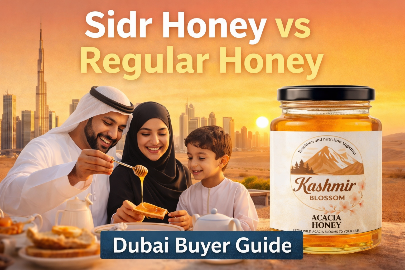 Sidr Honey vs Regular Honey explained for UAE buyers. Learn benefits, price difference, purity checks & where to buy trusted natural honey in Dubai & GCC.